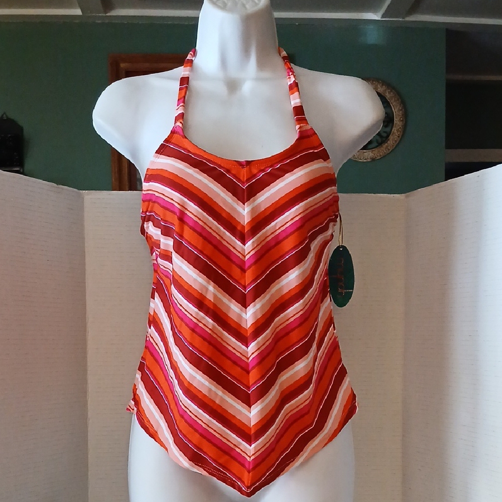 mynah Striped Halter women's swim Top